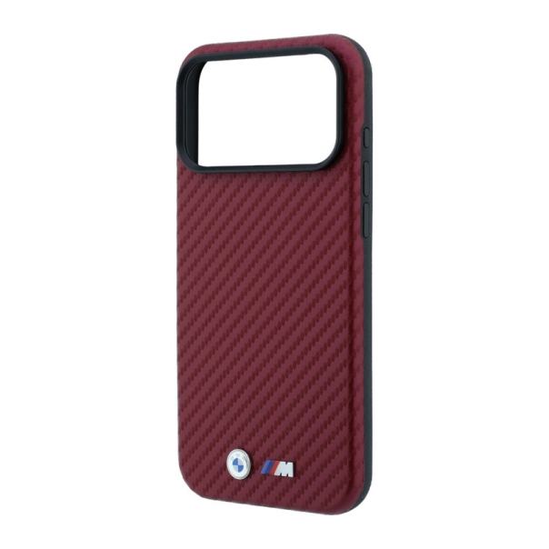 Maska za iPhone 17 Pro Max/ 18 Pro Max BMW M Carbon Metal Logo Magsafe bordo - EP3233974