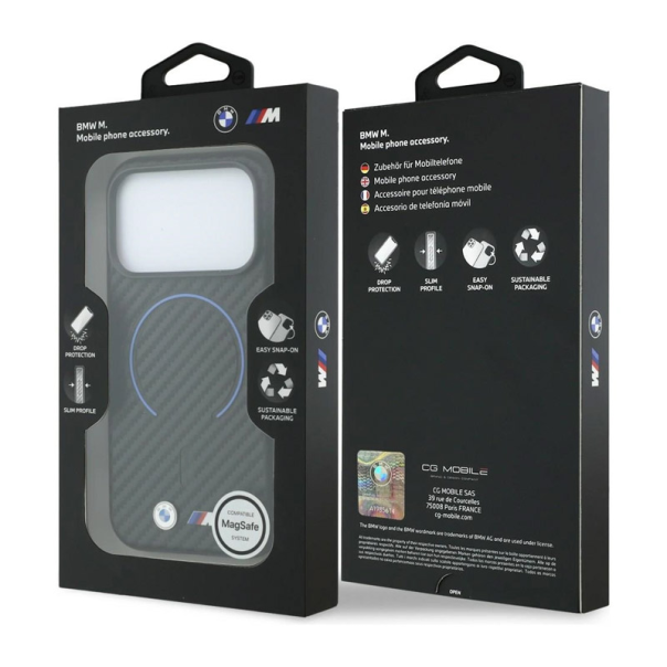 Maska za iPhone 17 Pro Max/ 18 Pro Max BMW M Carbon Printed Ring Magsafe crna - EP3234278