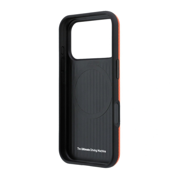Maska za iPhone 17 Pro Max/ 18 Pro Max narandžasta BMW M Quadrille Kevlar Metal Logo Magsafe - EP3233977