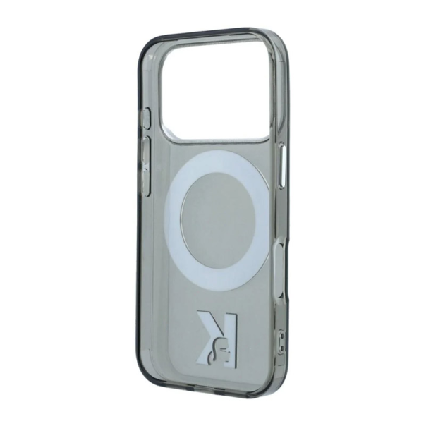 Maska za iPhone 17 Pro/ 18 Pro Karl Lagerfeld IML Ring Stand 360 Kameo Metal Magsafe crna - EP3236226