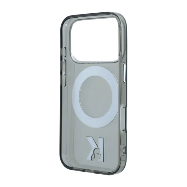 Maska za iPhone 17 Pro Max/ 18 Pro Max Karl Lagerfeld IML Ring Stand 360 Kameo Metal Magsafe crna - EP3236229