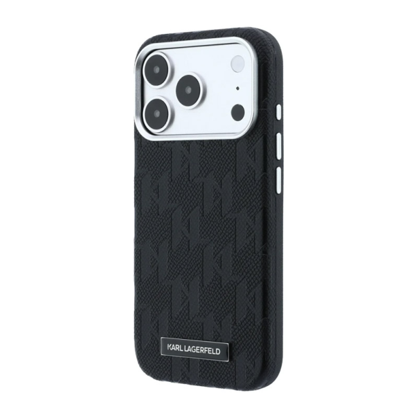 Maska za iPhone 17 Pro/ 18 Pro Karl Lagerfeld Grained Mono Resin Logo Magsafe crna - EP3236157