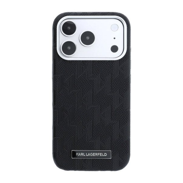 Maska za iPhone 17 Pro/ 18 Pro Karl Lagerfeld Grained Mono Resin Logo Magsafe crna - EP3236157