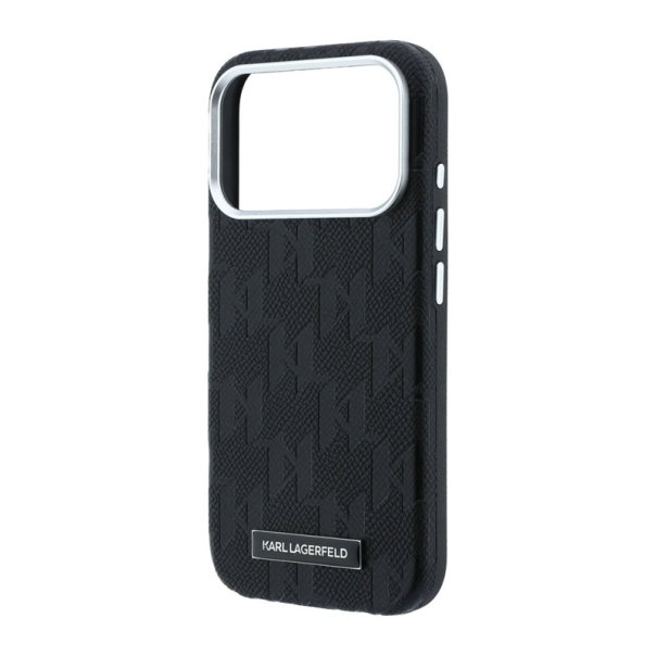 Maska za iPhone 17 Pro/ 18 Pro Karl Lagerfeld Grained Mono Resin Logo Magsafe crna - EP3236157