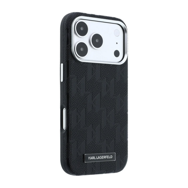 Maska za iPhone 17 Pro/ 18 Pro Karl Lagerfeld Grained Mono Resin Logo Magsafe crna - EP3236157