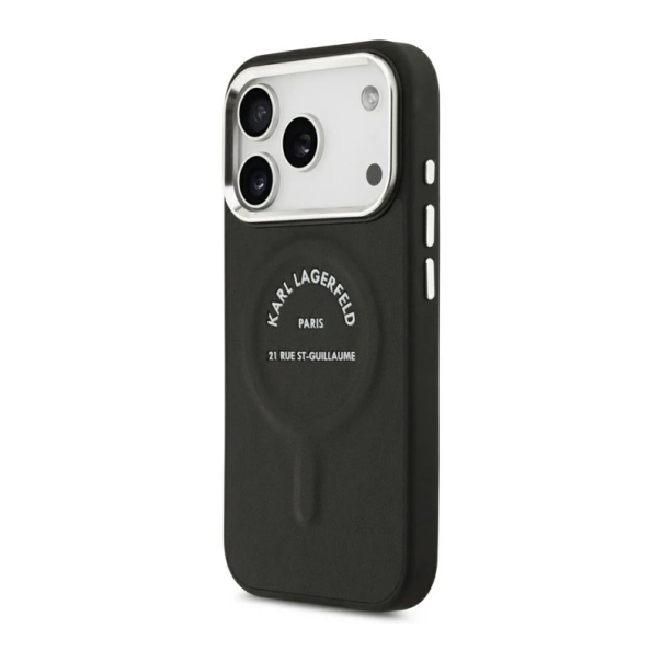 Maska za iPhone 17 Pro/ 18 Pro Karl Lagerfeld Embossed Open Ring RSG Logo Magsafe crna - EP3235752