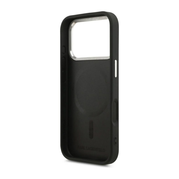 Maska za iPhone 17 Pro/ 18 Pro Karl Lagerfeld Embossed Open Ring RSG Logo Magsafe crna - EP3235752