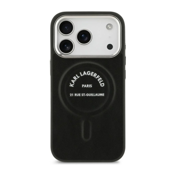 Maska za iPhone 17 Pro/ 18 Pro Karl Lagerfeld Embossed Open Ring RSG Logo Magsafe crna - EP3235752