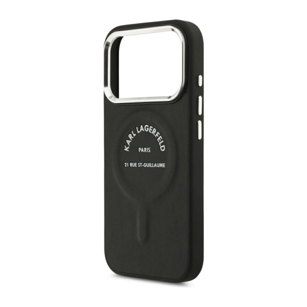 Maska za iPhone 17 Pro/ 18 Pro Karl Lagerfeld Embossed Open Ring RSG Logo Magsafe crna - EP3235752