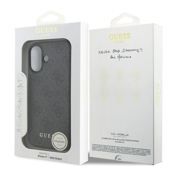 Maska za iPhone 17 Guess 4G Charms Collection MagSafe crna - EP2743690