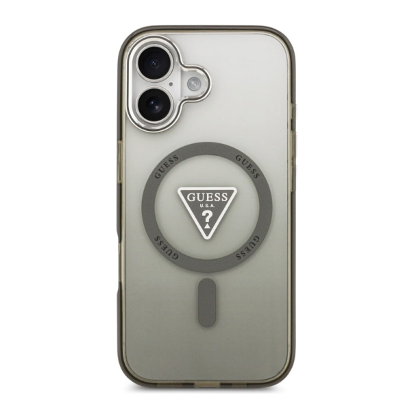 Maska za iPhone 17 Guess IML Gradient Triangle Logo MagSafe siva - DRO622635