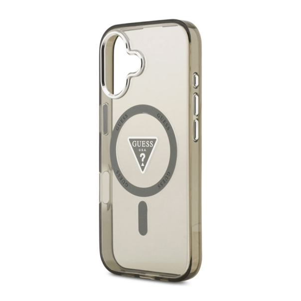 Maska za iPhone 17 Guess IML Gradient Triangle Logo MagSafe siva - DRO622635
