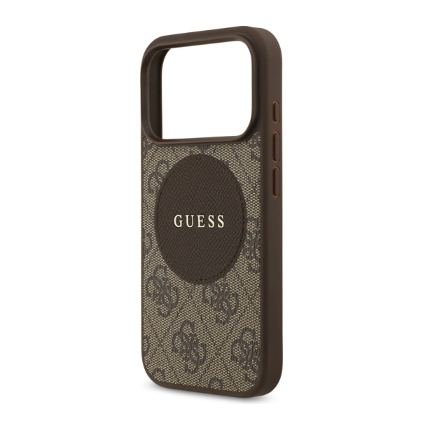 Maska za iPhone 17 Pro braon Guess 4G Circle Classic Logo MagSafe - DRO622638