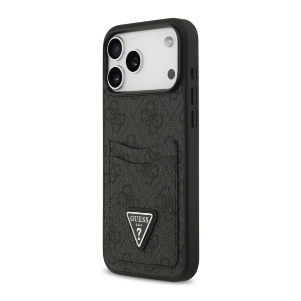 Maska za iPhone 17 Pro Max Guess 4G Double Card Triangle crna - DRO622641