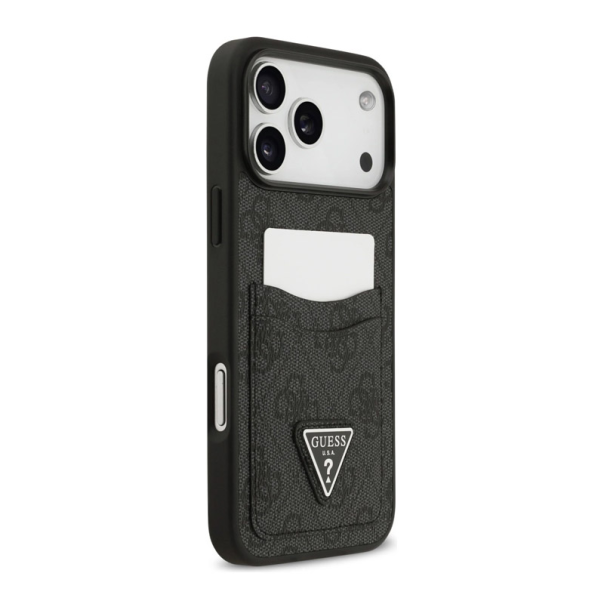 Maska za iPhone 17 Pro Max Guess 4G Double Card Triangle crna - DRO622641