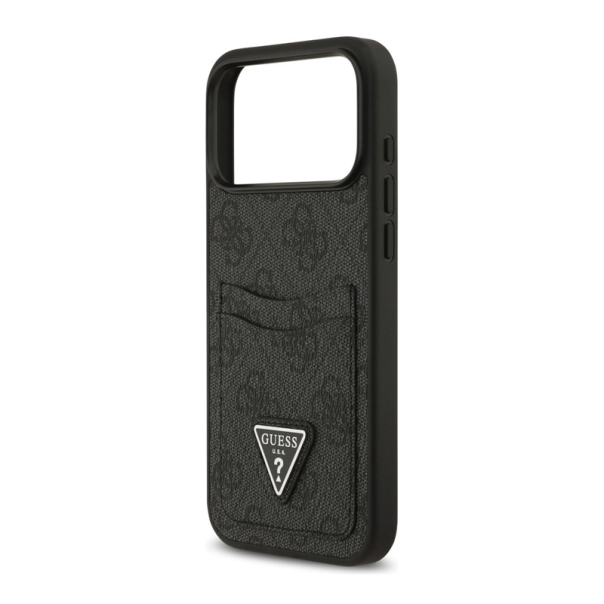 Maska za iPhone 17 Pro Max Guess 4G Double Card Triangle crna - DRO622641