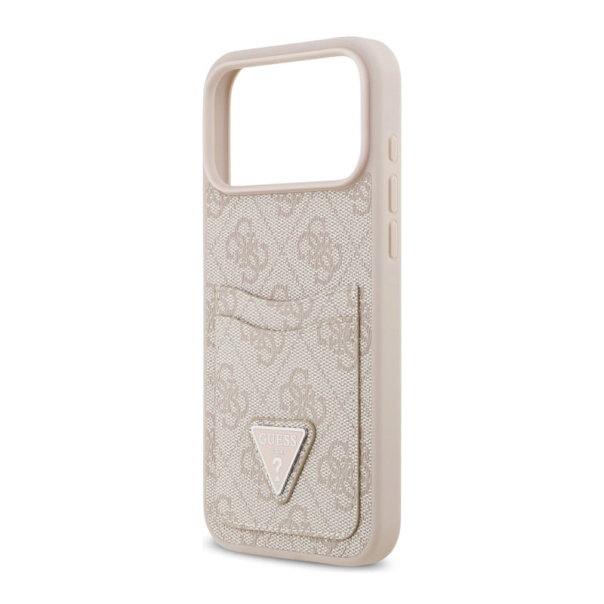 Maska za iPhone 17 Pro Guess 4G Double Card Triangle pink - DRO622642