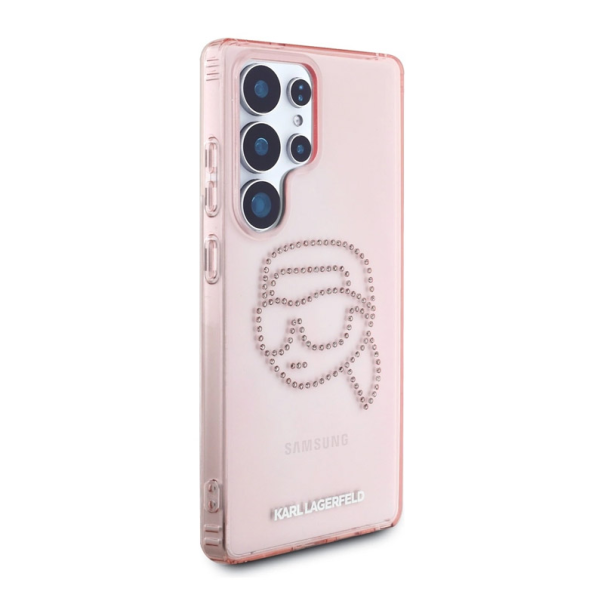 Maska za Samsung S25 Ultra/ S938B Karl Lagerfeld Rhinestones K Head Logo pink - DRO622662