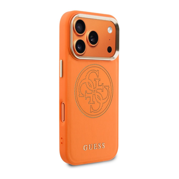 Maska za iPhone 17 Pro narandžasta Guess Perforated 4G MagSafe - EP2850374
