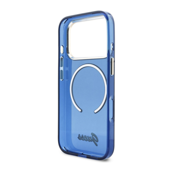Maska za iPhone 17 Pro Max Guess IML Script Metal MagSafe plava - EP2850398