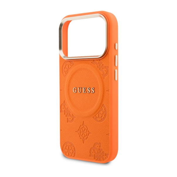 Maska za iPhone 17 Pro narandžasta Guess Peony Hot Stamp MagSafe - EP2850407