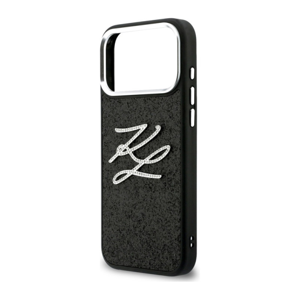 Maska za iPhone 17 Pro Max Karl Lagerfeld IML Glitter KL Diamond Logo crna - EP2850419