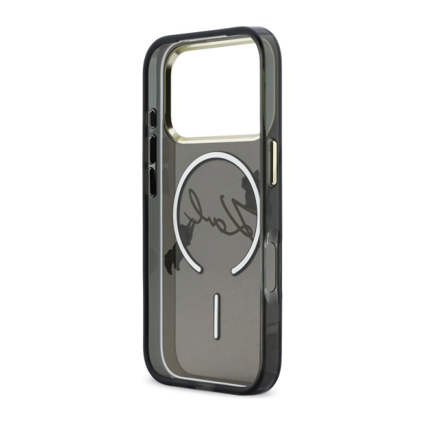 Maska za iPhone 17 Pro Karl Lagerfeld IML Choupettes Karl Script Logo MagSafe crna - EP2849734