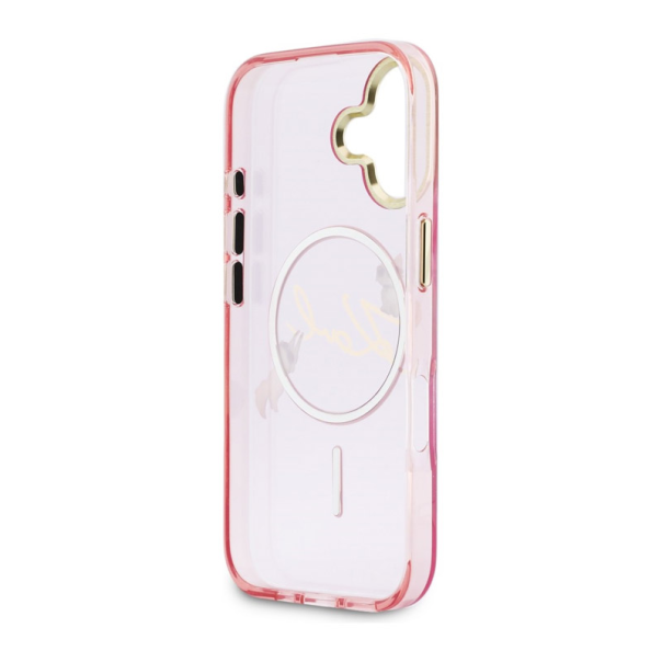 Maska za iPhone 17 Karl Lagerfeld IML Choupettes Karl Script Logo MagSafe pink - EP2849740