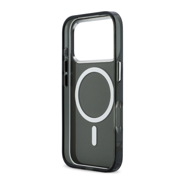 Maska za iPhone 17 Pro Karl Lagerfeld IML Karl & Choupette Peekaboo Logo MagSafe siva - EP2849770