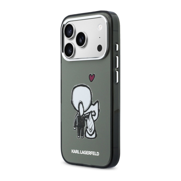 Maska za iPhone 17 Pro Max Karl Lagerfeld Karl & Choupette Back MagSafe siva - EP2848148