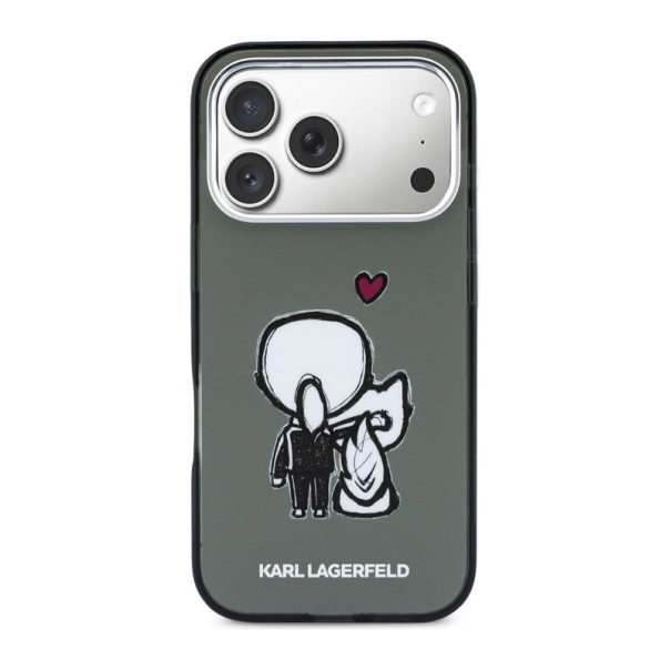 Maska za iPhone 17 Pro Max Karl Lagerfeld Karl & Choupette Back MagSafe siva - EP2848148