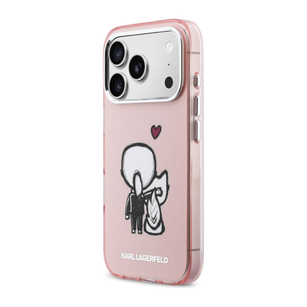 Maska za iPhone 17 Pro roza Karl Lagerfeld Karl & Choupette Back MagSafe - EP2848163