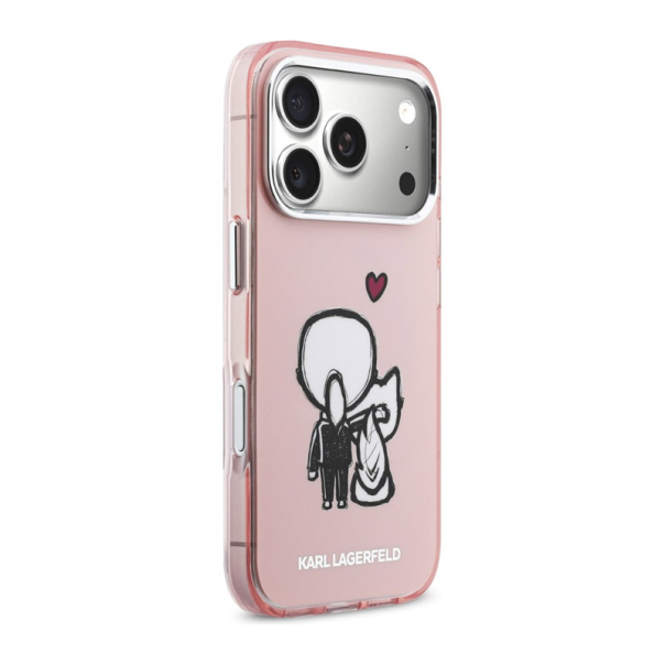Maska za iPhone 17 Pro roza Karl Lagerfeld Karl & Choupette Back MagSafe - EP2848163