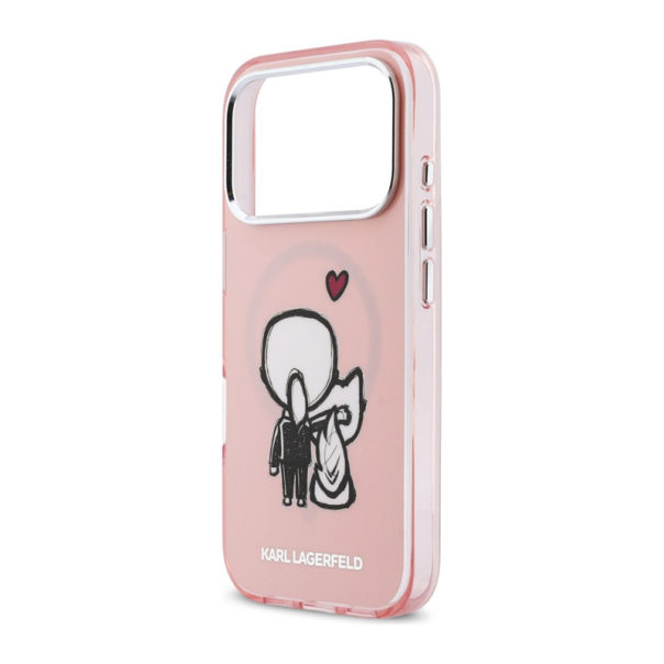 Maska za iPhone 17 Pro roza Karl Lagerfeld Karl & Choupette Back MagSafe - EP2848163