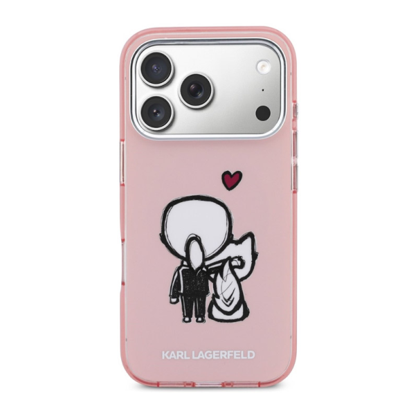 Maska za iPhone 17 Pro Max roza Karl Lagerfeld Karl & Choupette Back MagSafe - EP3097400