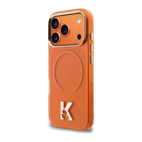 Maska za iPhone 17 Pro narandžasta Karl Lagerfeld IML K Head Logo MagSafe - EP2847966