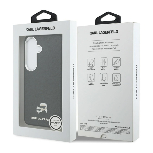 Maska za Samsung S26/ S941B Karl Lagerfeld Saffiano KC Metal Logo MagSafe crna - EP2879095