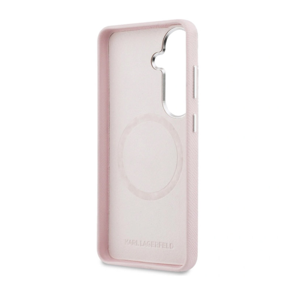 Maska za Samsung S26/ S941B Karl Lagerfeld Saffiano KC Metal Logo MagSafe roze - EP2879101