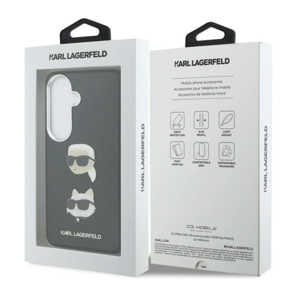 Maska za Samsung S26/ S941B Karl Lagerfeld Saffiano Double Heads Metal crna - EP2879107