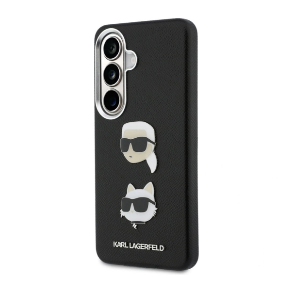 Maska za Samsung S26 Plus/ S946B Karl Lagerfeld Saffiano Double Heads Metal crna - EP2879110