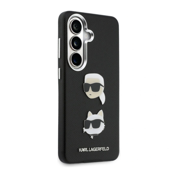 Maska za Samsung S26 Plus/ S946B Karl Lagerfeld Saffiano Double Heads Metal crna - EP2879110