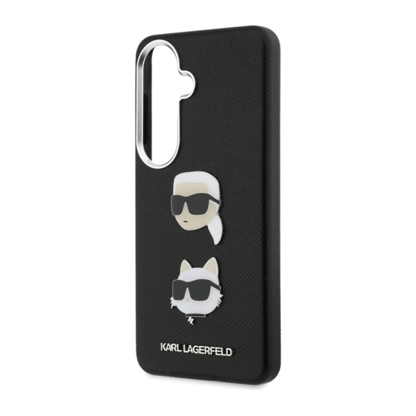 Maska za Samsung S26 Plus/ S946B Karl Lagerfeld Saffiano Double Heads Metal crna - EP2879110