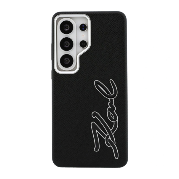 Maska za Samsung S26 Ultra/ S948B Karl Lagerfeld Grained Signature Metal Resin Logo crna - EP2879116