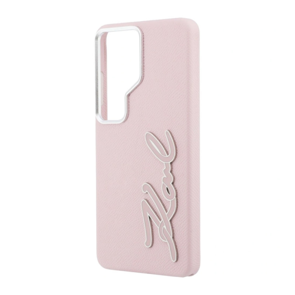 Maska za Samsung S26 Ultra/ S948B Karl Lagerfeld Grained Signature Metal Resin Logo roze - EP2879119