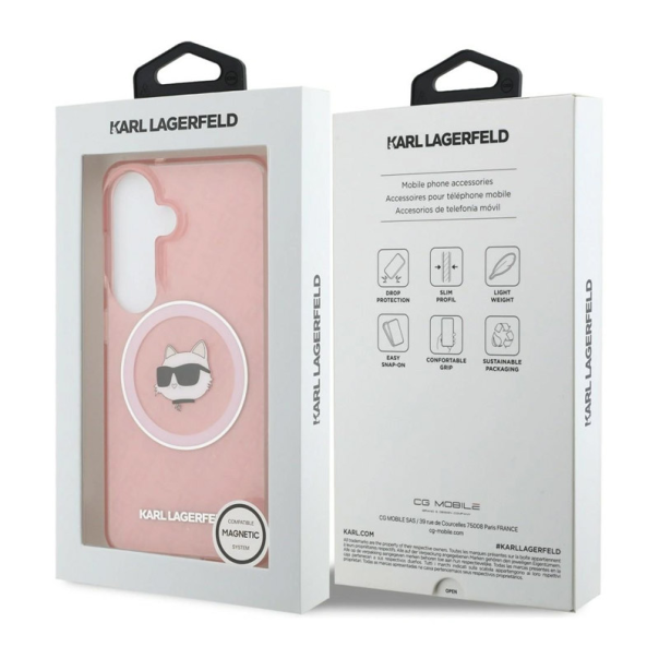 Maska za Samsung S26/ S941B Karl Lagerfeld IML Repeated Choupette MagSafe roze - EP2879122