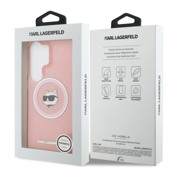Maska za Samsung S26 Ultra/ S948B Karl Lagerfeld IML Repeated Choupette MagSafe roze - EP2879125