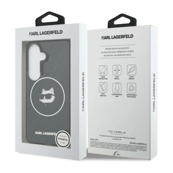 Maska za Samsung S26/ S941B Karl Lagerfeld IML Repeated Choupette MagSafe crna - EP2879128