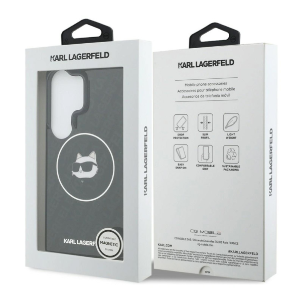 Maska za Samsung S26 Ultra/ S948B Karl Lagerfeld IML Repeated Choupette MagSafe crna - EP2879131