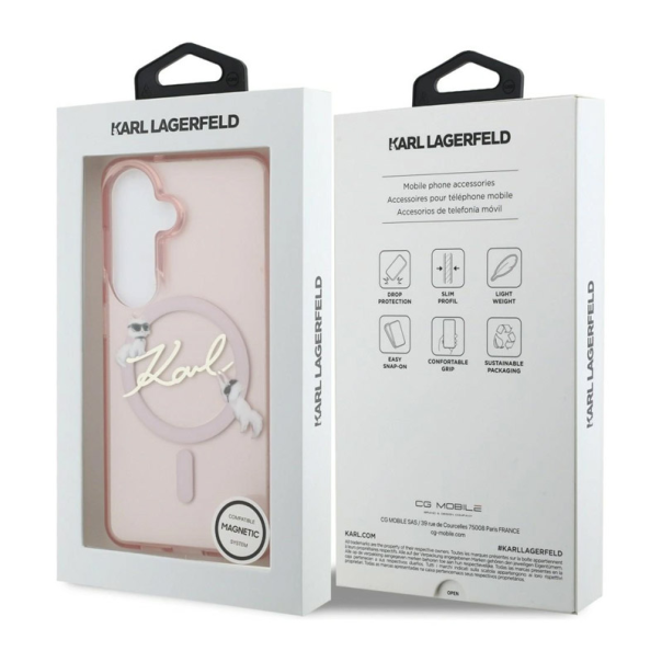 Maska za Samsung S26/ S941B Karl Lagerfeld IML KC Script MagSafe roze - EP2879140