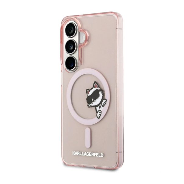 Maska za Samsung S26/ S941B Karl Lagerfeld IML Peekaboo Choupette MagSafe roze - EP2879152